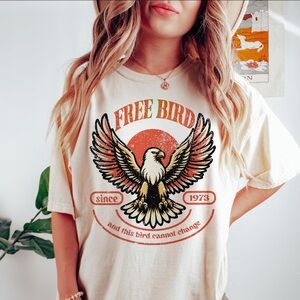 Free Bird Graphic T-Shirt - Cream Comfort Colors XL
